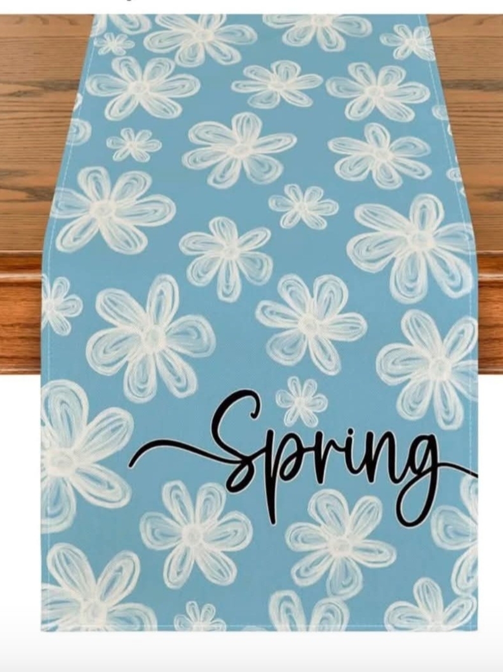 Blue Daisy Flower Spring Table Runner 13x72 Summer Seasonal Decor